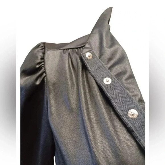 Surf And Turf Of California Vintage Long Sleeve Black Blouse Top  Size Medium - Picture 5 of 9